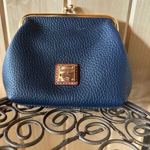 Dooney & Bourke Blue Cosmetic Bag with Kiss-Lock Closure